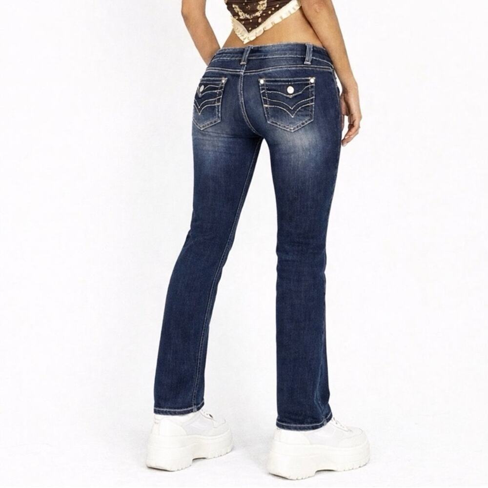Y2K Angels Jeans Low Rise Slim Leg Jeans Blue Size 7